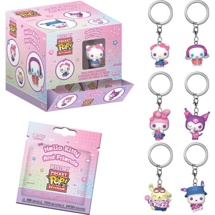 Funko Pocket Pop! Keychain - Hello Kitty and Friends - Y2K Digital Dream Mystery (Display of 12)