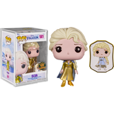 Funko Pop! Frozen - Elsa Gold Ultimate Princess with Enamel Pin in Acrylic Pop! Protector #581