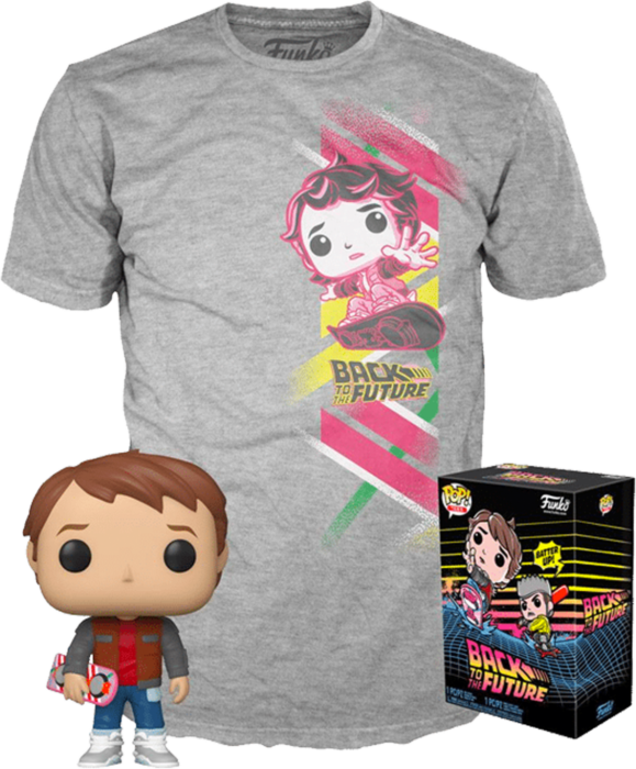 Funko Pop! Back to the Future II - Marty McFly with Hoverboard - Vinyl Figure & T-Shirt Box Set