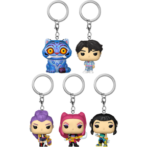 Funko Pocket Pop! Keychain - K-Pop Demon Hunters - Rumi, Mira, Zoey, Jinu & Derpy - Bundle (Set of 5) - Real Pop Mania