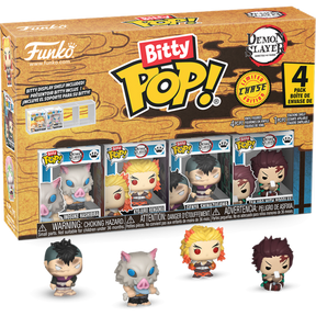 Funko Bitty Pop! Demon Slayer - Inosuke Hashibira, Kyojuro Rengoku, Genya Shinazugawa - 4-Pack - Real Pop Mania