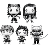 Funko Pop! Demon Slayer - Tanjiro, Nezuko, Zenitsu, Inosuke & Rengoku (Sumi Deco) - Bundle (Set of 5)