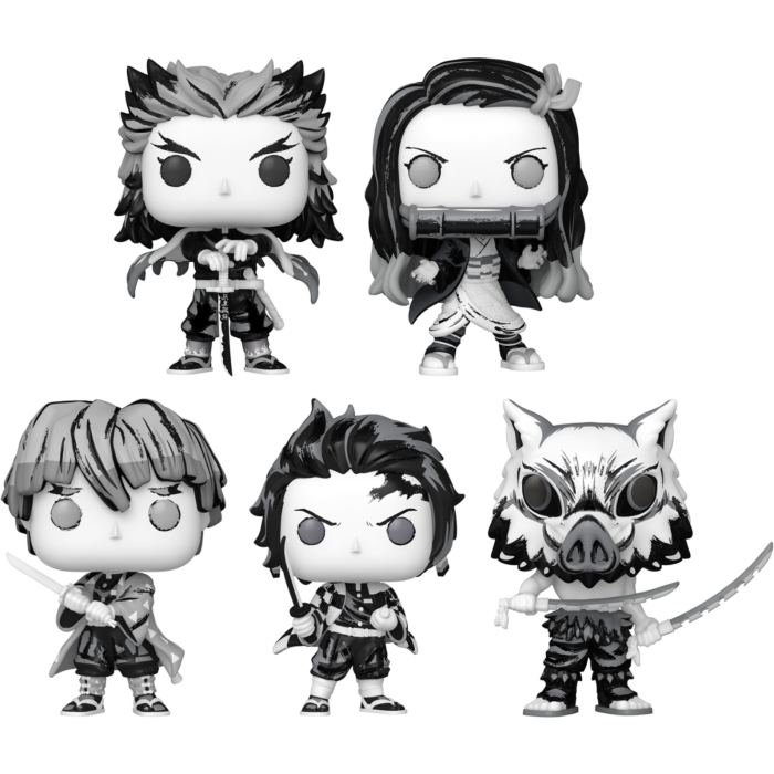 Funko Pop! Demon Slayer - Tanjiro, Nezuko, Zenitsu, Inosuke & Rengoku (Sumi Deco) - Bundle (Set of 5)