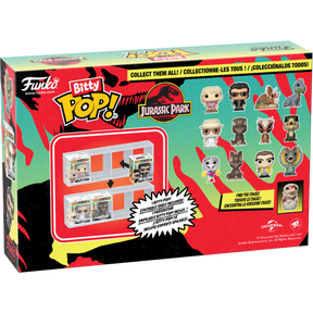 Funko Bitty Pop! Jurassic Park - Ellie Sattler, Ian Malcolm, Triceratops & Brachiosaurus -4-Pack - Real Pop Mania