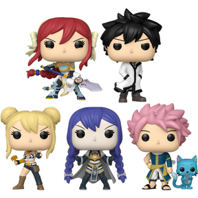 Funko Pop! Fairy Tail: 100 Year Quest - Erza, Gray, Lucy, Wendy & Natsu with Happy - Bundle (Set of 5) - Real Pop Mania