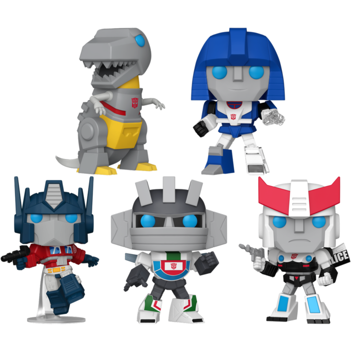 Funko Pop! The Transformers: The Movie (1986) - Grimlock, Mirage, Optimus Prime, Prowl & Wheeljack - Bundle (Set of 5)