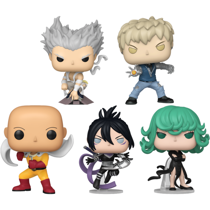 Funko Pop! One-Punch Man - Garou, Genos, Saitama, Speed & Terrible Tornado - Bundle (Set of 5)