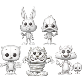 Funko Pop! Looney Tunes: Sketched - Bugs, Daffy, Porky, Tasmanian Devil, and Sylvester & Tweety - Bundle (Set of 5) - Real Pop Mania
