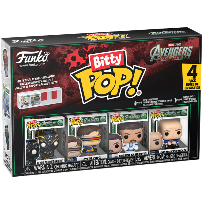 Funko Bitty Pop! Avengers: Doomsday - Black Panther (Shuri), Cyclops, Mister Fantastic & Professor X - 4-Pack