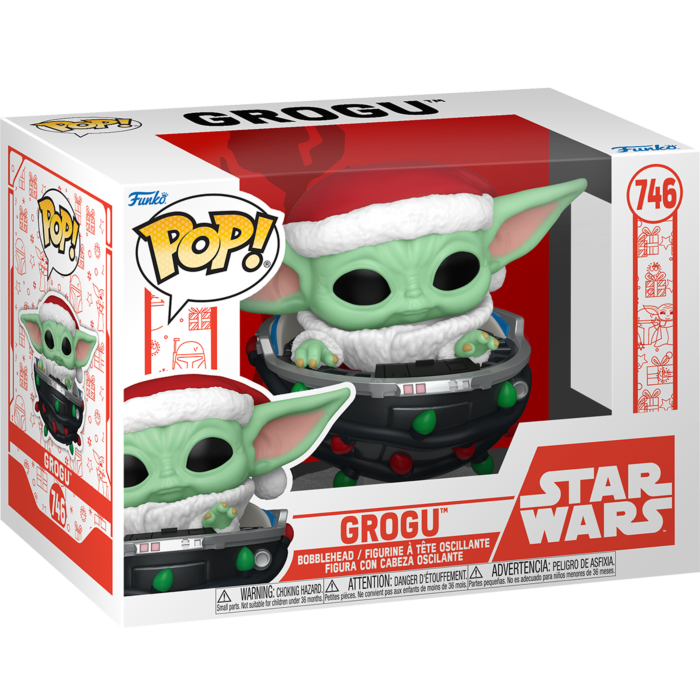 Funko Pop! Star Wars: The Mandalorian - Grogu with Santa Hat in Pram (Holiday) #746