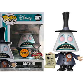 Funko Pop! The Nightmare Before Christmas - Mayor with Megaphone Diamond Glitter - in Acrylic with Pop! Protector #807 - Chase Variant