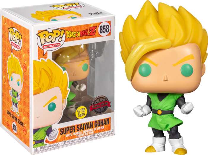 Funko Pop! Dragon Ball Z - Super Saiyan Gohan in Green Suit Glow in the Dark #858