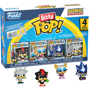 Funko Bitty Pop! Sonic the Hedgehog - Shadow, Rouge, Neo Metal Sonic & Silver 4-Pack - Real Pop Mania