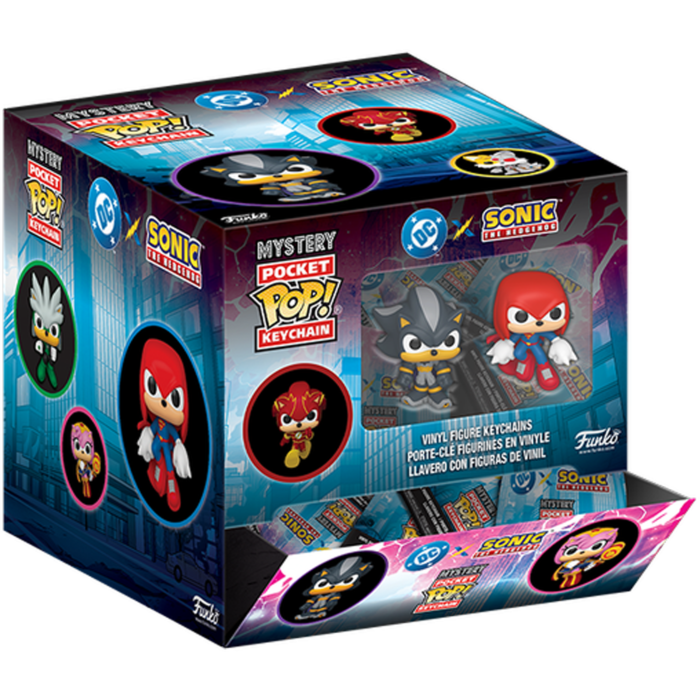Funko Pocket Pop! Keychain -Justice League x Sonic the Hedgehog - Mystery (Display of 12) - Real Pop Mania