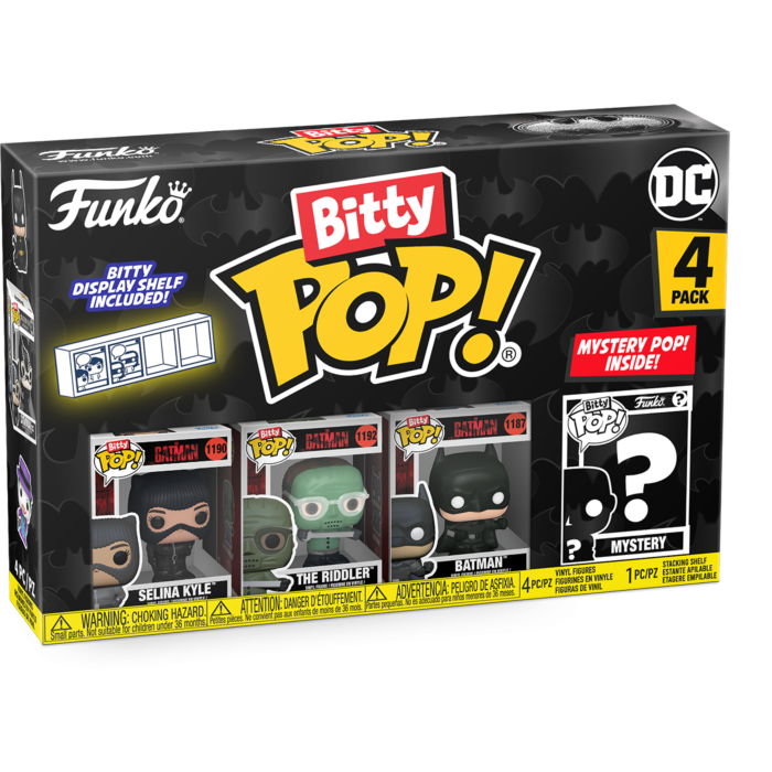 Funko Pop! Batman - The Batman, Selina Kyle, The Riddler & Mystery Series 02 Bitty - (4-Pack)