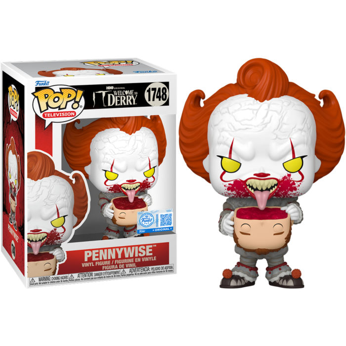 Funko Pop! It Welcome to Derry - Pennywise with Head #1748 (+ Box of 3 Mystery Exclusive)