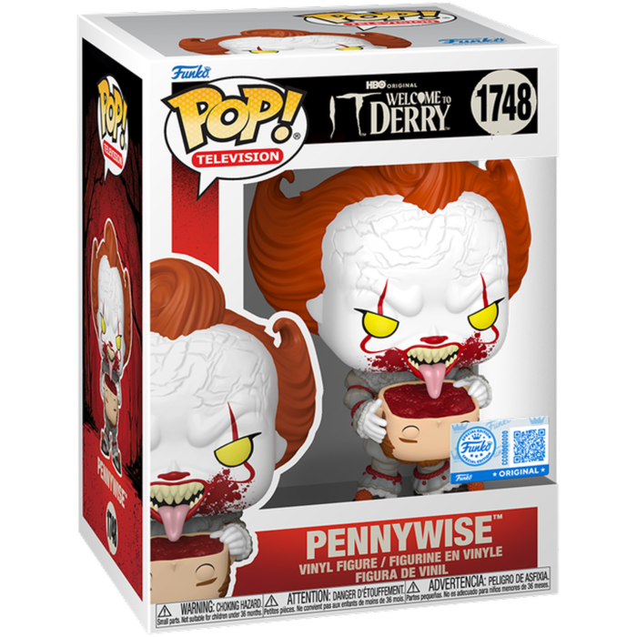 Funko Pop! It Welcome to Derry - Pennywise with Head #1748 (+ Box of 3 Mystery Exclusive)