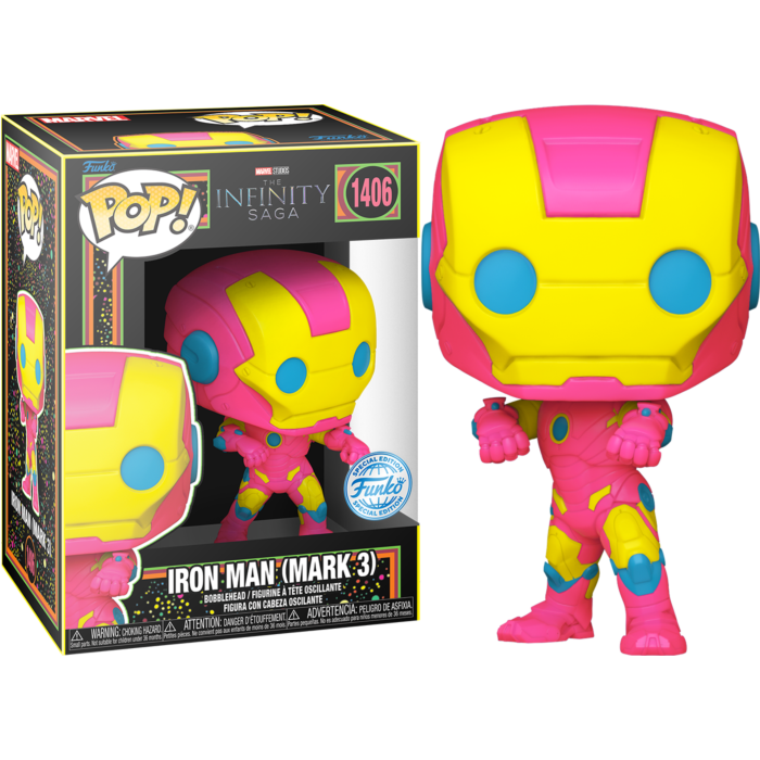 Funko Pop! Marvel - The Infinity Saga - Iron Man (Mark 3) Blacklight #1406