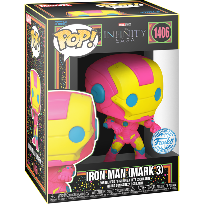 Funko Pop! Marvel - The Infinity Saga - Iron Man (Mark 3) Blacklight #1406