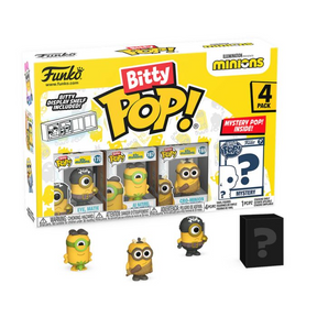 Funko Pop! Minions - Eye Matie, Au Naturel, Cro-Minion & Mystery Bitty - 4 Pack