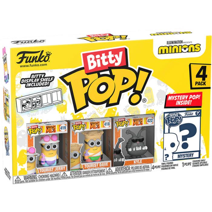 Funko Pop! Minions - Tourist Jerry, Tourist Dave, Kyle & Mystery Bitty - 4 Pack