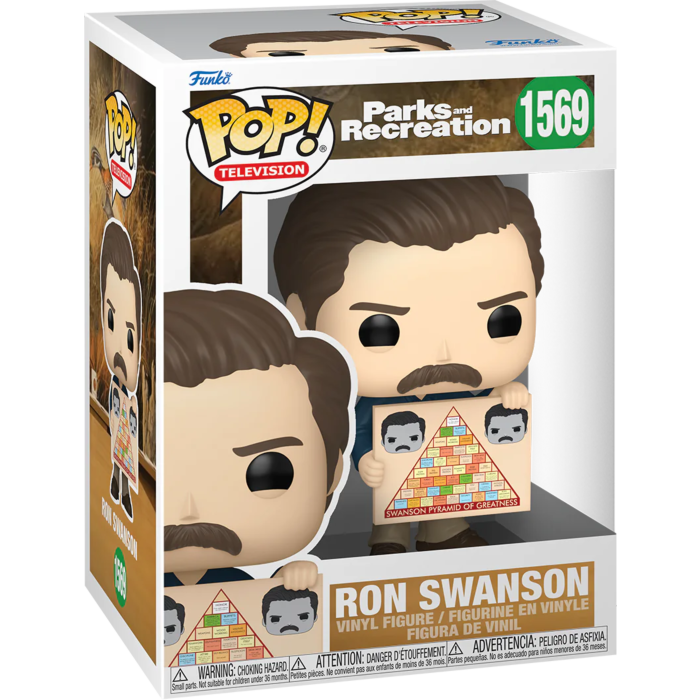 Funko Pop! Parks and Recreation - Ron Swanson with Pyramid of Greatness 15th Anniversary #1569