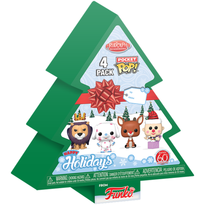 Funko Pop! Rudolph the Red-Nosed Reindeer (1964) - Christmas Tree Holiday Box Pocket - (4-Pack)