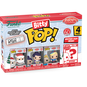 Funko Pop! Rudolph the Red-Nosed Reindeer (1964) - Santa, Mrs. Claus, Hermey & Mystery 60th Anniversary Bitty - (4-Pack)