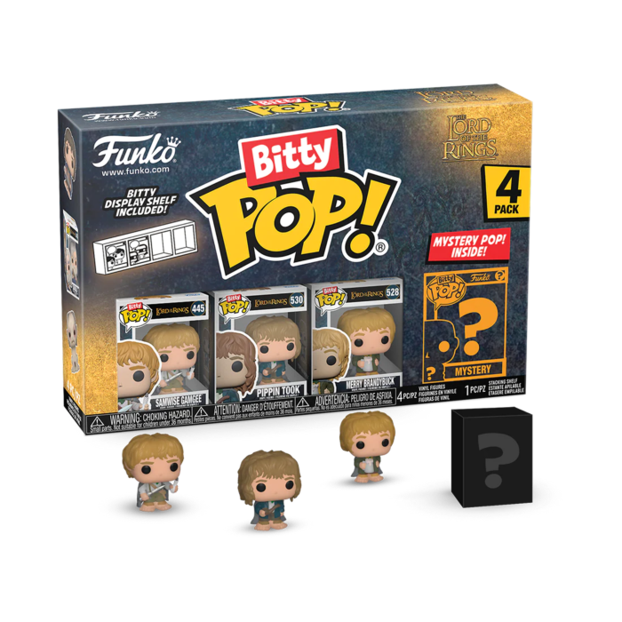Funko Pop! The Lord of the Rings - Samwise, Pippin, Merry Brandybuck & Mystery Bitty - 4 Pack