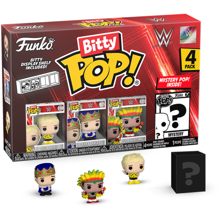 Funko Pop! WWE - Dusty Rhodes, Jerry Lawler, Ricky “The Dragon” Steamboat & Mystery Bitty Series 02 - (4 Pack)