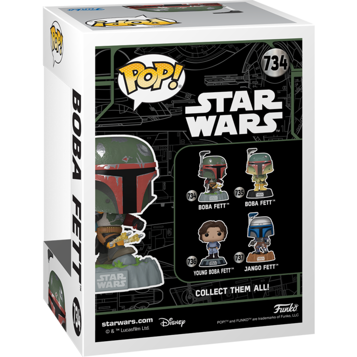 Funko Pop! tar Wars  - Fett Legacy - Boba Fett with Kneepad Rockets #734