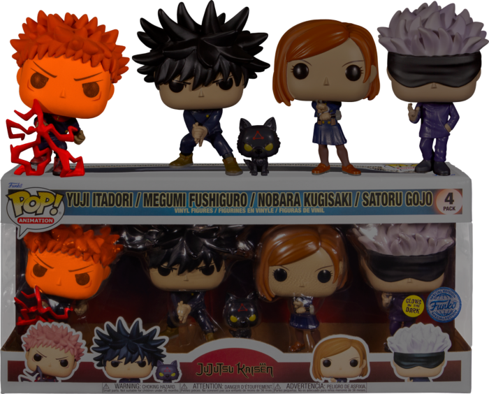 Funko Pop! Jujutsu Kaisen - Gojo, Megumi, Nobara, Itadori Glow in the