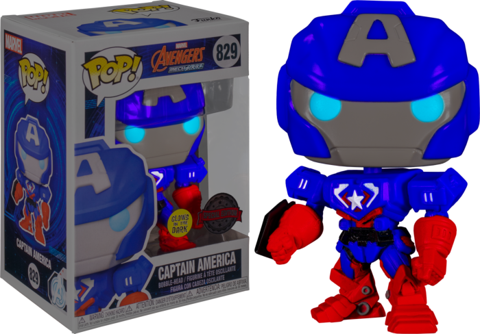 Funko Pop! Avengers Mech Strike - Captain America Mech Glow in the Dark #829 - Real Pop Mania