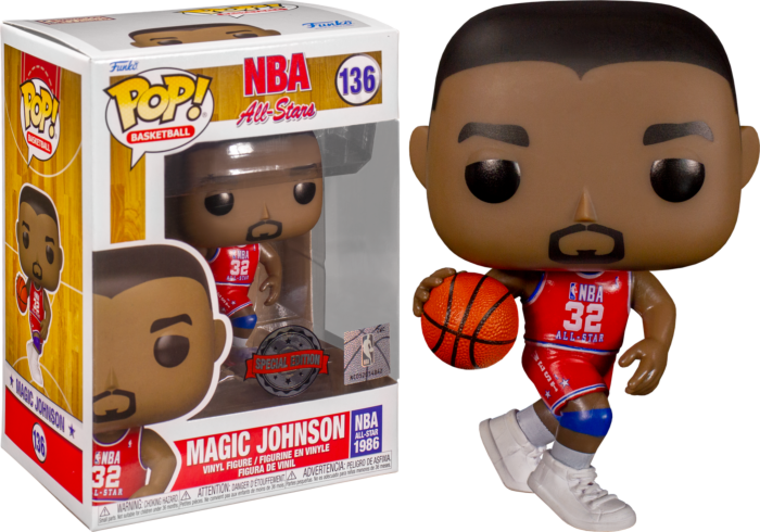 Funko Pop! NBA Basketball - Magic Johnson 1986 Red All Star Jersey #136