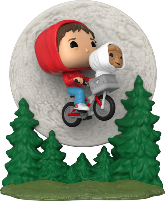 Funko Pop! E.T. The Extra-Terrestrial - Elliott & E.T. Flying Over Moon Glow in the Dark Movie Moments - 2-Pack - Real Pop Mania