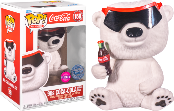 Funko Pop! Coca Cola - 90's Coca-Cola Polar Bear Flocked #158 - Real Pop Mania