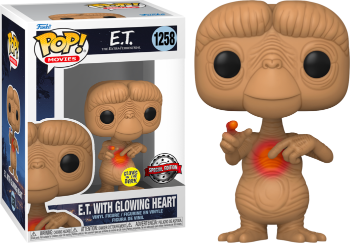 Funko Pop! E.T. The Extra-Terrestrial - E.T. with Glowing Heart 40th Anniversary Glow in the Dark #1258