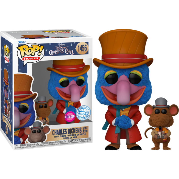 Funko Pop! The Muppet Christmas Carol (1992) - Charles Dickens with Rizzo Flocked #1456
