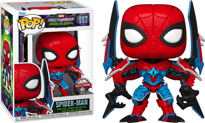 Funko Pop! Marvel Mech Strike: Monster Hunters - Spider-Man #997 - Chase Chance - Real Pop Mania