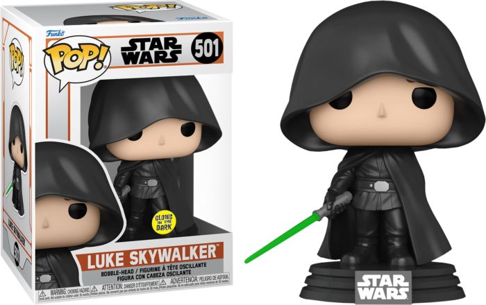 Funko Pop! Star Wars: The Mandalorian - Luke Skywalker with Lightsaber Glow in the Dark #501 - Real Pop Mania