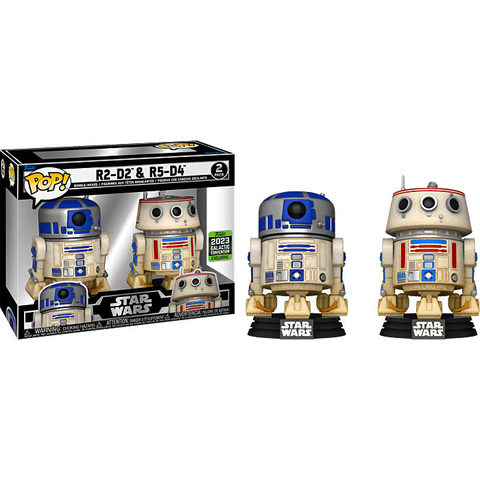 Funko Pop! Star Wars -  R2-D2 & R5-D4 - 2-Pack (2023 Galactic Convention Exclusive)