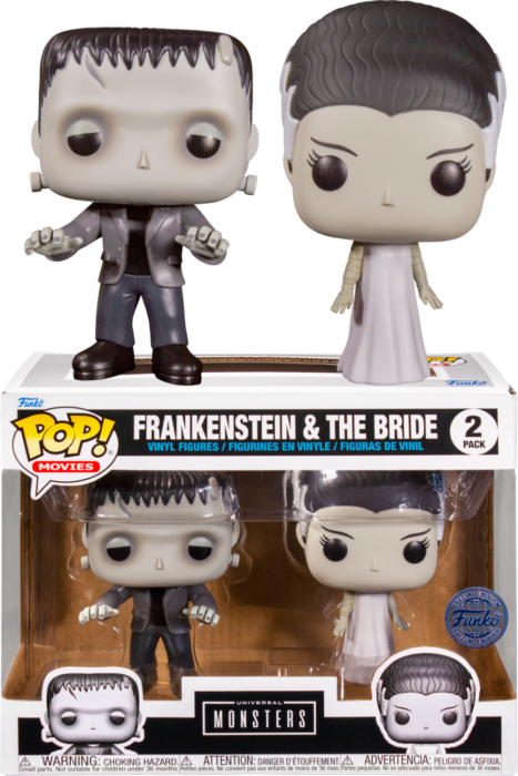 Funko Pop! Bride of Frankenstein (1935) - The Monster & The Bride Black & White - 2-Pack