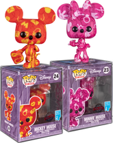 Funko Pop! Disney - Mickey Mouse & Minnie Mouse Artist Series with Pop! Protector - Bundle (Set of 2) - Real Pop Mania
