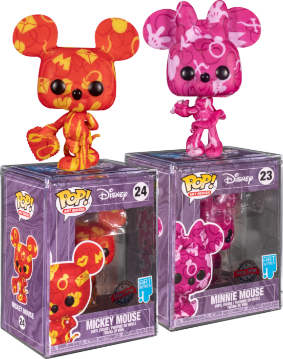 Funko Pop! Disney - Mickey Mouse & Minnie Mouse Artist Series with Pop! Protector - Bundle (Set of 2) - Real Pop Mania