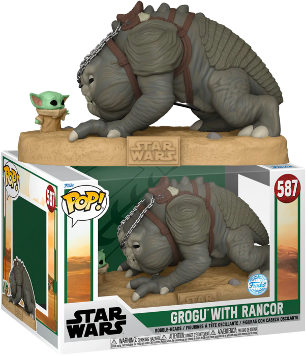 Funko Pop! Star Wars: The Book of Boba Fett - Grogu with Rancor Jumbo 10" #587 - Real Pop Mania