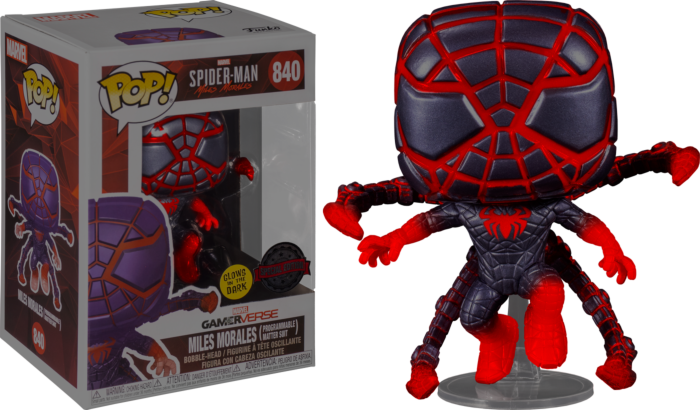 Funko Pop! Marvel's Spider-Man: Miles Morales - Miles Morales in Programmable Matter Suit Jumping Glow in the Dark #840
