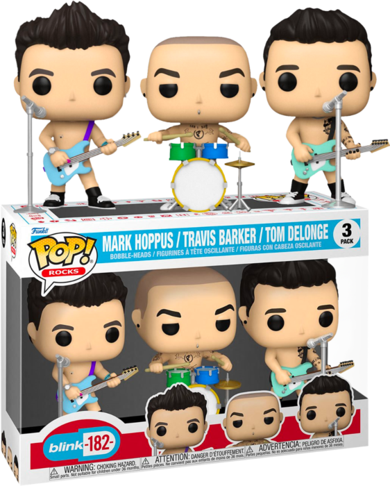 Funko Pop! Blink 182 - Mark Hoppus, Travis Barker & Tom Delonge - 3-Pack - Real Pop Mania