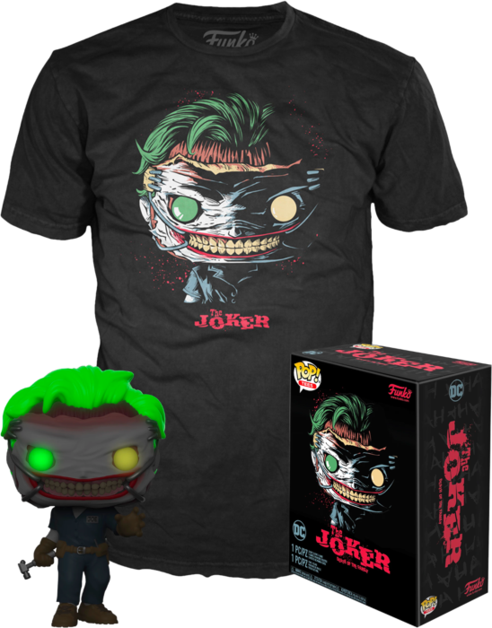 Funko Pop! Batman: Death of the Family - The Joker Glow in the Dark - Vinyl Figure & T-Shirt Box Set - Real Pop Mania