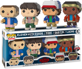 Funko Pop! Stranger Things - Dustin, Lucas, Mike & Eleven with Eggos 8-Bit - 4-Pack - Real Pop Mania