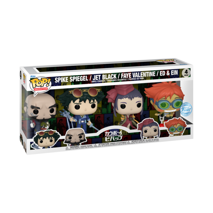 Funko Pop! Cowboy Bebop - Spike Spiegel, Jet Black, Faye Valentine, Ed & Ein - 4-Pack - Real Pop Mania